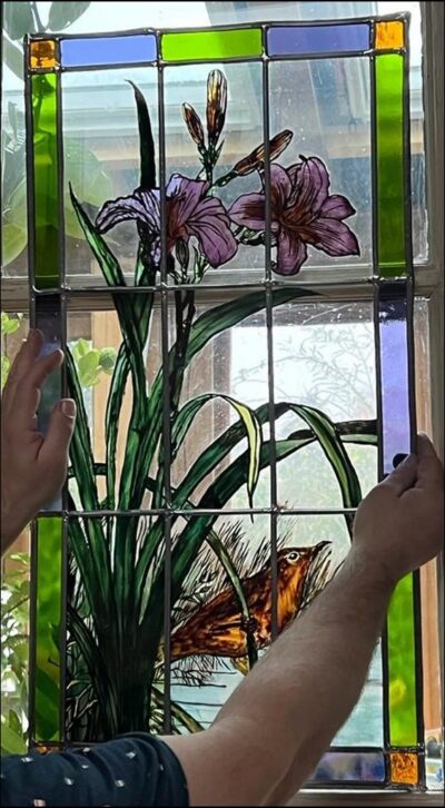 Vitrail Fleurs. Danièle MALON, création de vitraux
