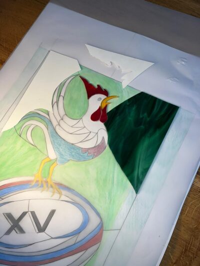 Vitrail n°003 Coq rugby XV de France – Image 3