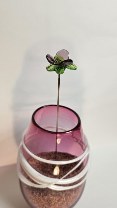 Fleur artificielle, fleur en verre de murano, fleur en verre soufflé