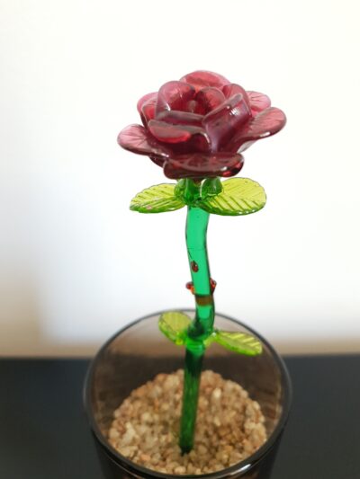 Vente de rose en ligne, rose en verre de Murano