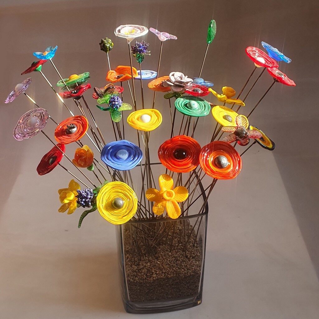 Créations Fleurs en verre de Murano