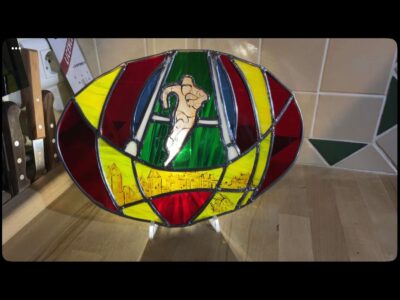 cadeau rugby personnalisé vitrail