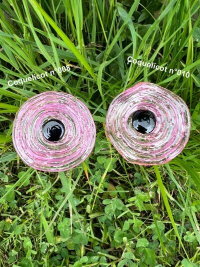Coquelicot en verre n°010 Rose cœur noir – Image 3