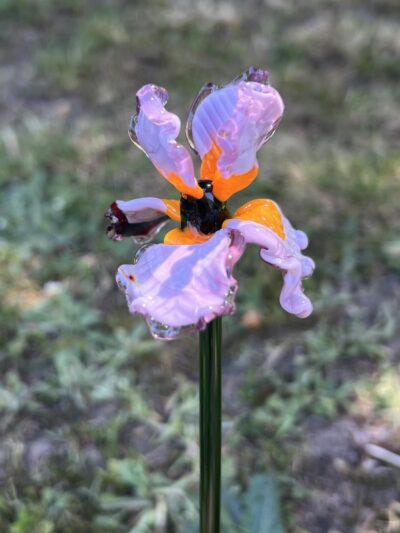 Fleur en verre artisanale