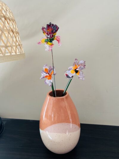 Fleur en verre artisanale
