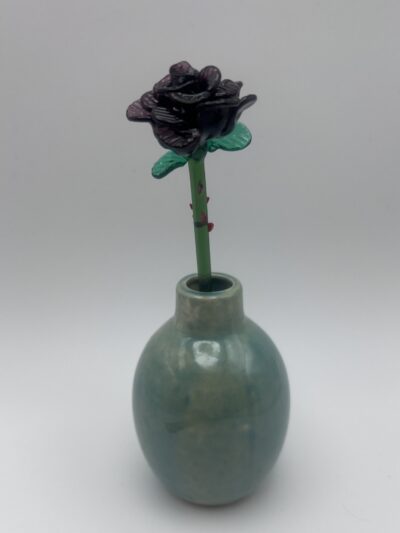 Fleur en verre Rose