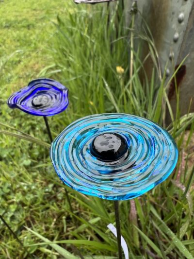 Coquelicot en verre n°004 Bleu azur transparent – Image 5