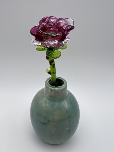 Fleur Rose en verre