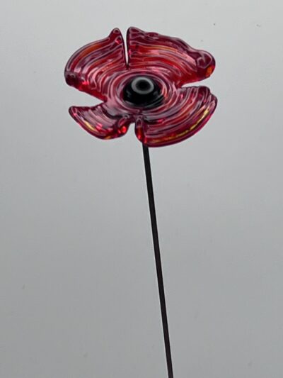 Coquelicot en verre n°027 Rouge transparent – Image 4