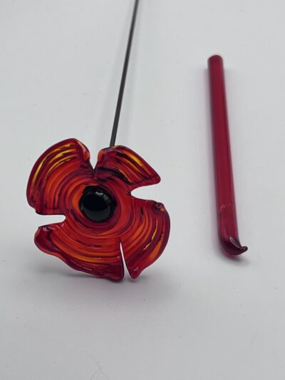 Coquelicot en verre n°027 Rouge transparent – Image 5