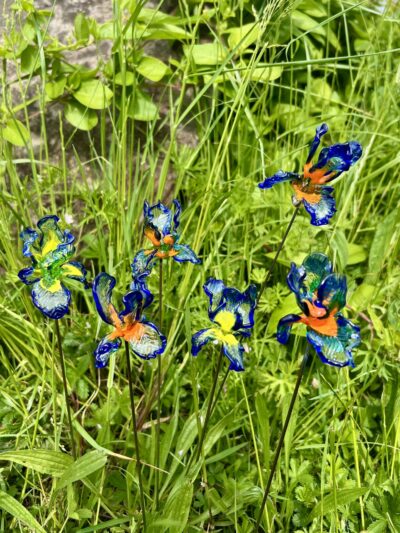 Fleurs en verre sur tige