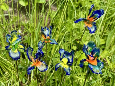 Fleurs en verre sur tige