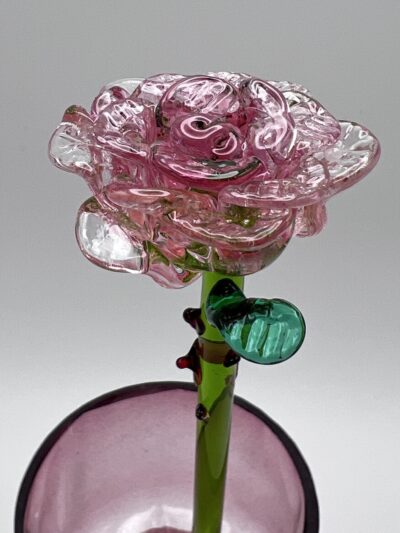 rose en verre soufflé
