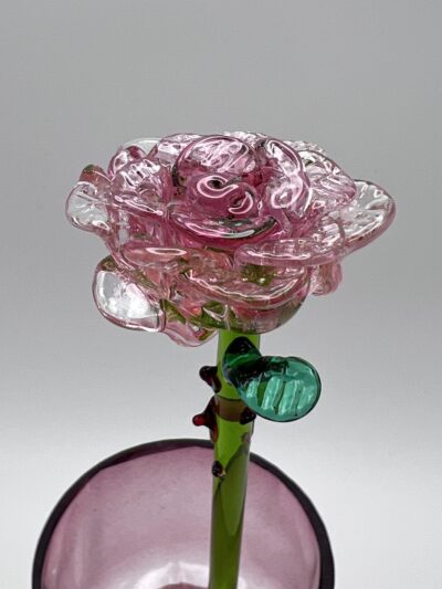 rose en verre soufflé