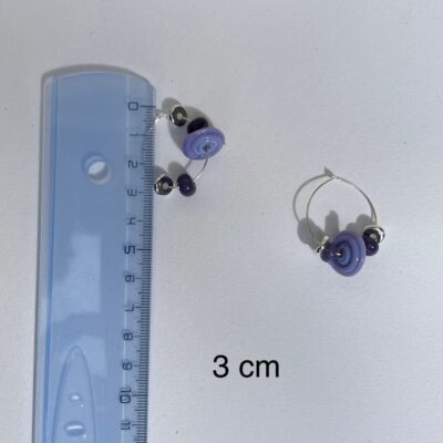 Boucles d'oreilles en verre n°021 Perles de verre couleur lavande et parme – Image 6