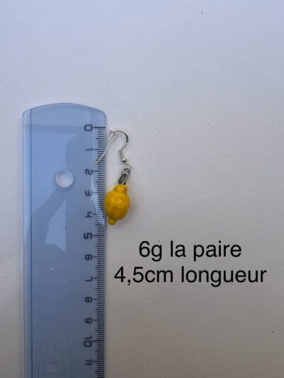 Boucles d'oreilles en verre n°024 Citrons – Image 6