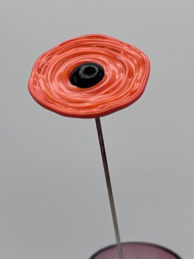 fleur coquelicot en verre soufflé