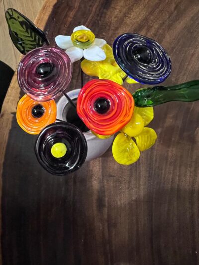 fleur coquelicot en verre soufflé