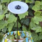 Fleur en verre avec tige