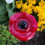 Fleur en verre de Murano coquelicot