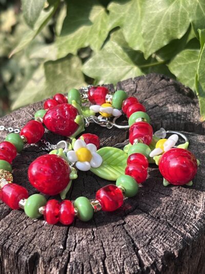 Parure bijoux en verre de Murano