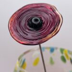 Coquelicot en verre rouge transparent