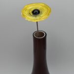 Coquelicots en verre jaune transparent