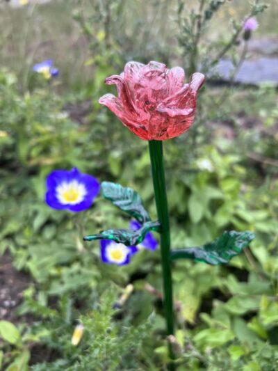 Fleur en verre Pivoine