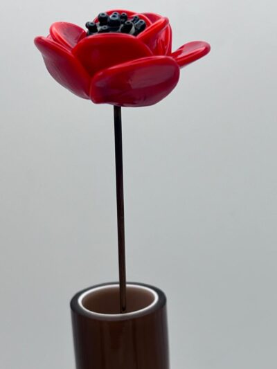 Fleur de pavot en verre de Murano