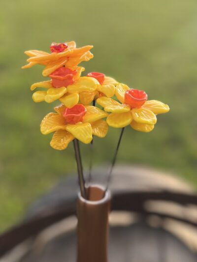 Bouquet de jonquilles en verre de Murano
