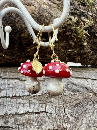 Boucles d'oreilles champignon