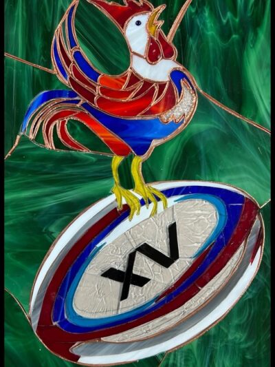 Vitrail rugby Coq XV de France