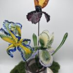 Bouquet d'iris en verre
