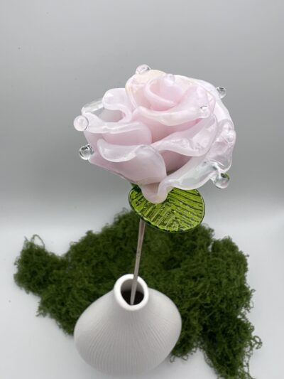 Fleur rose en verre de Murano