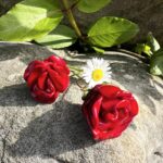 Boucles d'oreilles roses rouge passion