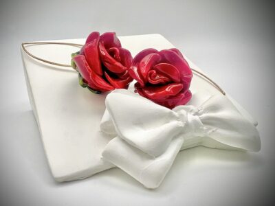 Boucles d'oreilles roses rouge passion