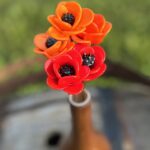 Bouquet de fleurs de pavot en verre