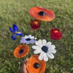 Bouquet de fleurs en verre de Murano