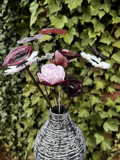 Bouquet de fleurs verre Murano