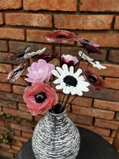 Bouquet de fleurs verre Murano