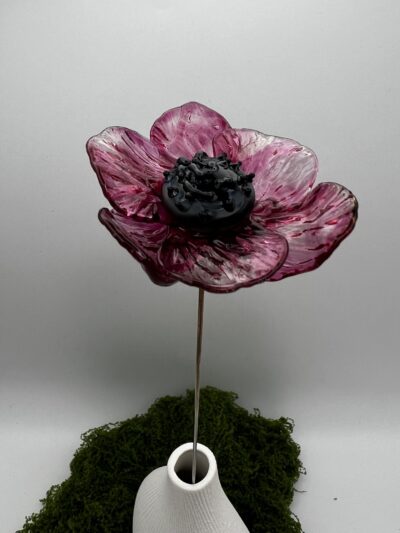 Coquelicot en verre filé