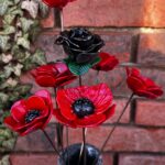 Coquelicot en verre rouge vif