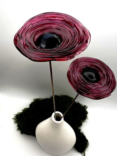 Coquelicots en verre filé