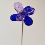 Fleur en verre tige inox