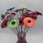Fleurs en verre coquelicots