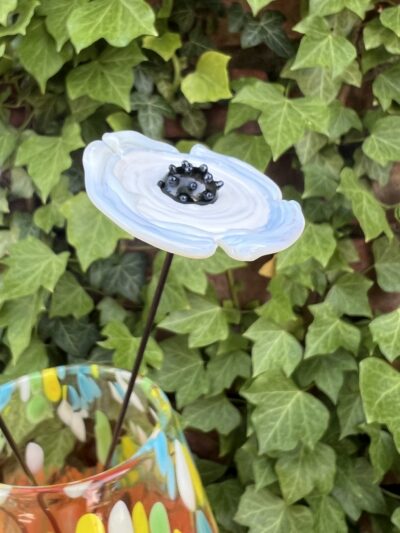 Fleurs verre Murano sur tiges inox