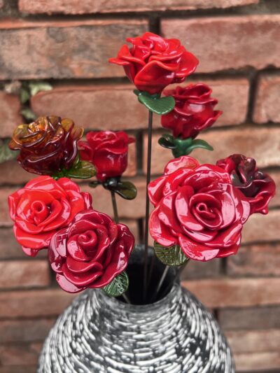 Roses sur tiges en inox
