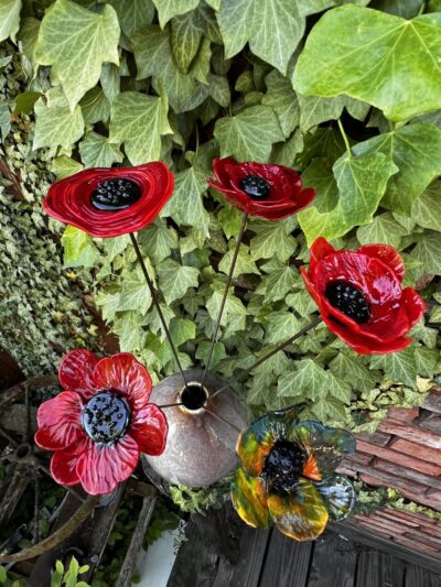 Coquelicot artificiel en verre