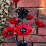 Bouquet coquelicots en verre