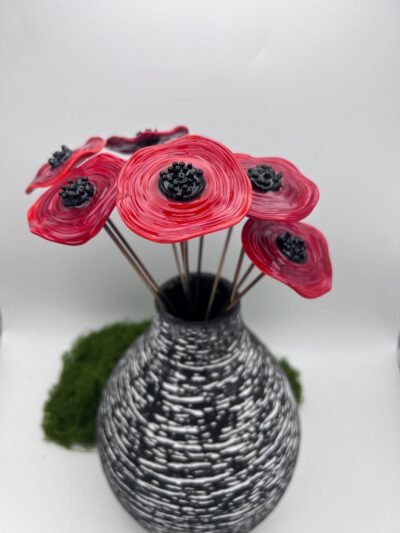 Bouquet de coquelicots en verre
